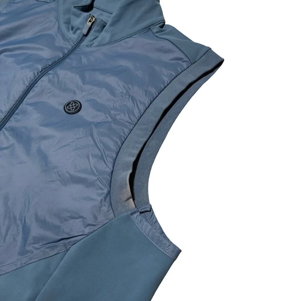 G/Fore Men's Interlock Performer Vest Stretch Tech Blue *Stained* Size XL 24x30